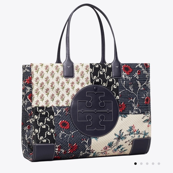 🌸🌺Tory Burch Ella Quilted Patchwork Tote 🌺🌸 - Picture 3 of 8